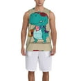 thumbnail image 6 of Rocae Cool Dino Playing Skateboard for Men's Basketball Jersey Lightweight and Breathable Athletic Tank Top,Quick-Drying Sports Jersey X-Large, 6 of 9