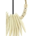 thumbnail image 4 of 10" x 20" White Teak Wood Handmade Tribal Necklace Sculpture with Stand, by DecMode, 4 of 9