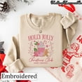 thumbnail image 2 of Embroidered Holly Jolly Christmas Club Sweatshirt, Festive Coffee Hoodie, Cute Gingerbread Embroidery Shirt, Cozy Holiday Winter Gift Tee, 2 of 5