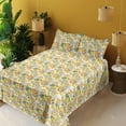 thumbnail image 2 of Ambesonne Fruits Fitted & Flat Sheet with Sham 3 Pcs Set, Nature Lemon Illustration, Twin, Pastel Yellow Marigold, 2 of 5