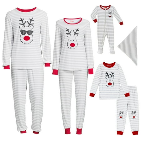 Deer Holiday Matching Family Christmas Pajamas Women's Sleepwear Set, 2-Piece, Sizes S-3X