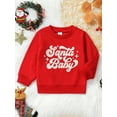 thumbnail image 3 of Bagilaanoe Toddler Baby Girl Boy Christmas Sweatshirt Long Sleeve Letter Print Pullover 6M 12M 18M 24M 3T 4T 5T Kids Fall Loose Tee Tops, 3 of 9