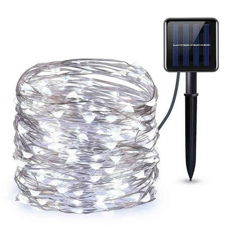 

Solar String Lights Outdoor Garden Lights 20M/66ft Auto on/Off Copper Wire Lighting Waterproof Decorated Light for Christmas Party Home Garden (White 200 LEDs)