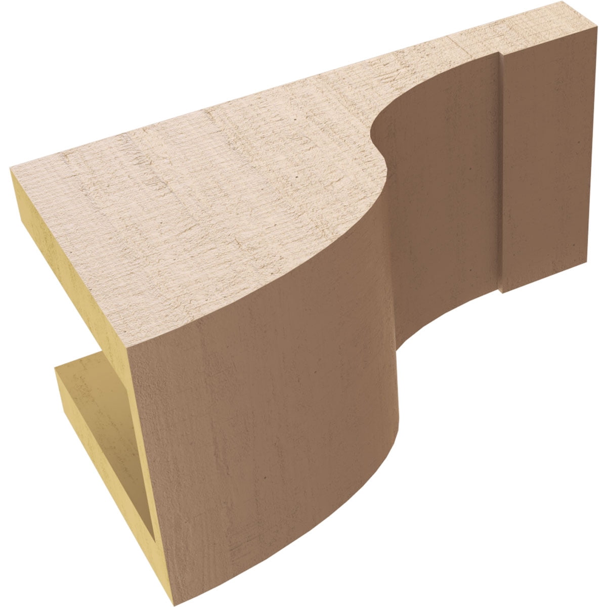 5"W x 10"D x 5"H Wide Del Monte Rough Cedar Woodgrain TimberThane Corbel, Primed Tan