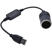 USB A Male to 12V Car Cigarette Lighter Socket Converter