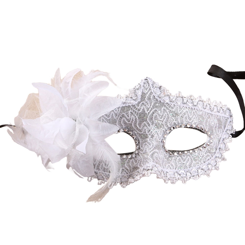 accessories Women Black Lace Eye Face Mask Masquerade Party Ball Prom Charms White - Walmart.com