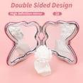 thumbnail image 3 of Compact Folding Makeup Mirror Butterfly/ Heart Shaped Magnifying Mini Vanity Mirror, Portable Travel Makeup Mirror Double-Sided Cute Glitter Cosmetic Mirror for Women Home Office Valentine's Day, 3 of 7