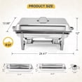 thumbnail image 3 of Bingirl 4 - Pack 8 Qt Stainless Steel Chafing Dishes with Lids for Buffet, Rectangle Food Warmers for Parties, Silver Catering Supplies for Buffet Display, 3 of 7