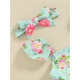 thumbnail image 6 of Suealasg Baby Girls Summer Clothes Infant Floral Print Fly Sleeve Rompers Dress with Headband Infant Girls Cute Outfits, 6 of 9