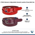 thumbnail image 2 of CTM  Adjustable Smooth Leather Dress Belt Set (Women), 2 of 2