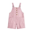 thumbnail image 6 of Women's Plus Pants, Cotton Linen Blend, Solid Sleeveless Suspender Mini Jumpsuit, Pocket Long Pants for Women, Casual Spring Daily Vacation | TruHer,Pink 2XL, 6 of 6