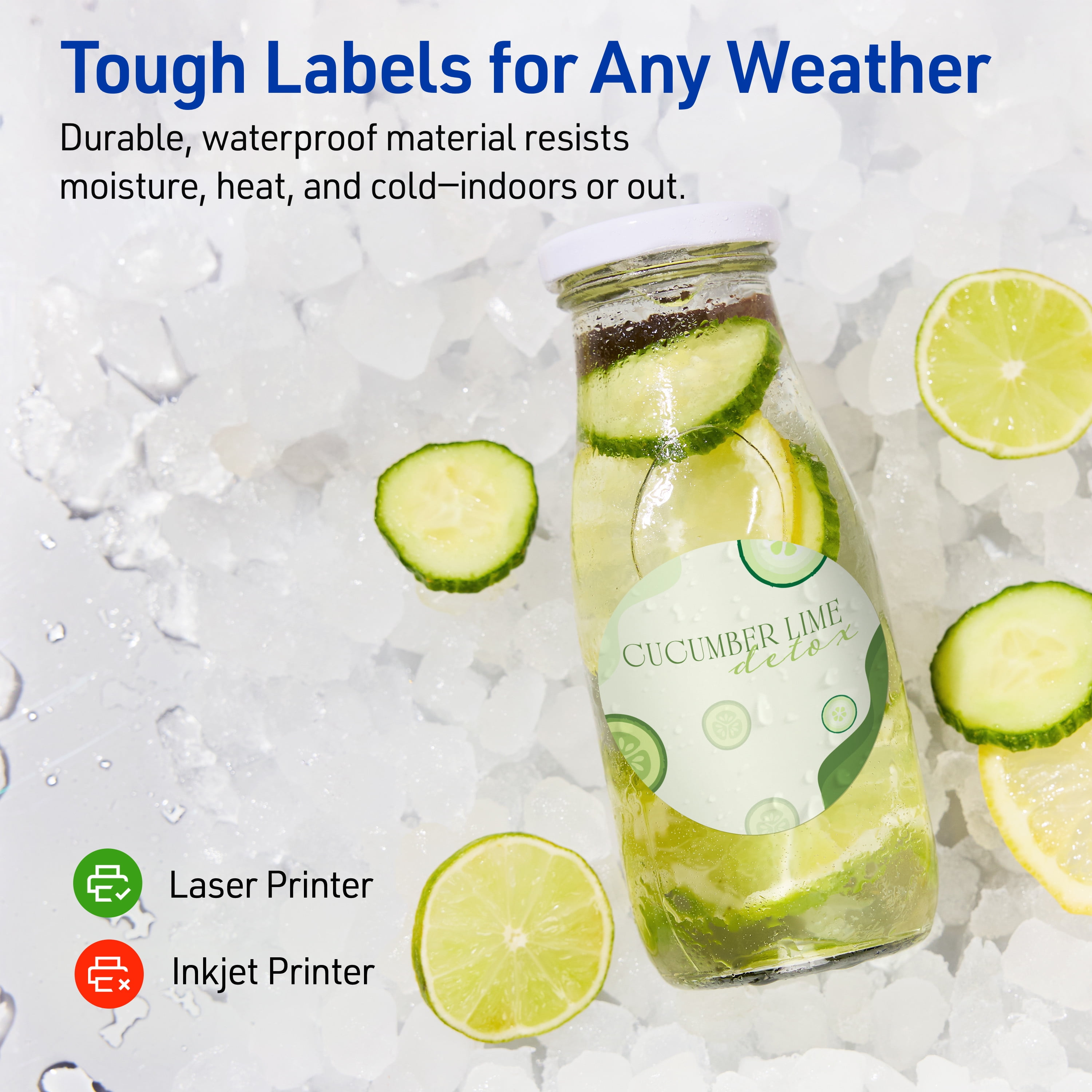Avery Waterproof Round Labels, 1.5" Diameter, 2000 Total