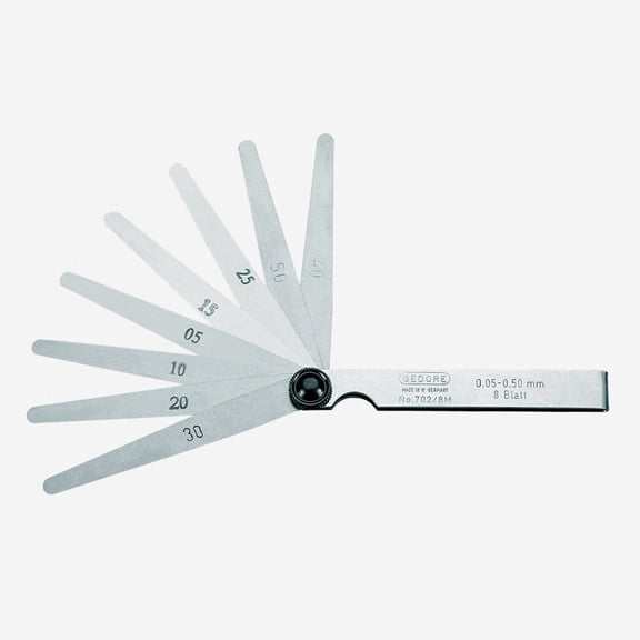 Gedore 702 88 M Feeler gauge set, fan pattern 0.03-0.10 mm