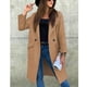 thumbnail image 5 of Abrigo De Longitud Midi Con Botones, Chaqueta De Abrigo De Manga Larga Suave De Moda Color Puro Para Invierno ANGGREK Caqui XXL, 5 of 5