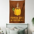 thumbnail image 4 of Pumpkin Spice Tapestry, Coffee in Pumpkin Carved Mug on Wooden Background Cozy Autumn Feel, Wall Hanging for Bedroom Living Room Dorm Decor, 40W X 60L Inches, Orange and Redwood, by Ambesonne, 4 of 5