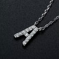 thumbnail image 5 of K-KED Micro Pave 1.4mm Round Moissanite A-Z Initial Alphabet Necklace Sterling Silver, 5 of 9