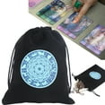 thumbnail image 2 of Fdit Playing Cards Bag,Playing Cards Pouch,15 x 11.5cm Tarot Bag Pouch Playing Cards Jewelry Coins Accessory Storage Drawstring Bag, 2 of 8
