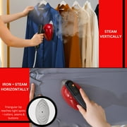 SALAV Deluxe DuoPress Steamer and Iron Station with Steam Levels and Digital Display, Red