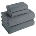 thumbnail image 4 of Road Trip America Flannel Sheets Set - Soothing Grey - 100% Cotton Sheets - 4 Pieces Queen Size - Christmas Sheets, 4 of 4