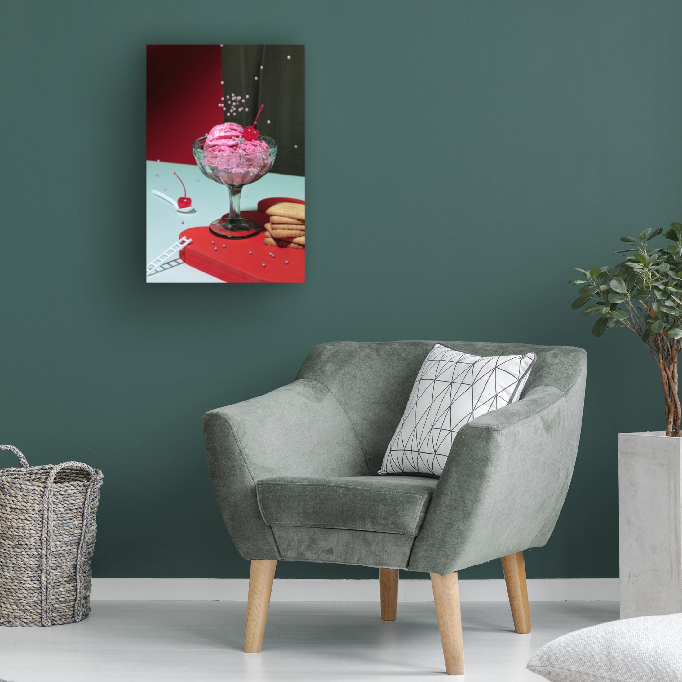 Canvas Wall Art - Julia Ramiro 'Icecream 4' Wall Art for Living Room, Bedroom, or Office D?cor by Trademark Fine Art - 30 x 47 Inches