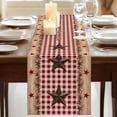 thumbnail image 3 of Country Star Farm 70 Inch Table Runner, Farmhouse Plaid Texas Vintage Fruit Farmhouse Dresser Scarf Cotton & Linen Tablerunner for Dining/Kitchen Island/Holiday Party Décor 13" x 70", 3 of 9