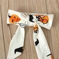 thumbnail image 4 of EnJoCho Toddler Halloween Party Dress Kid Baby Girls Halloween Long Sleeve Sweet Round Neck Pumpkin Printed Dresses with Hairband 2PCS Set Outfits, 4 of 7