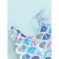 thumbnail image 6 of Bslissey Toddler Girls Swimsuit 2Pcs Bikini Outfits Fish Scales Print Sleeveless Vest + Ruffle Shorts Set Infant Cute Swimwear 6M-4T Kids Summer Bathing Suits Beach Wear, 6 of 9