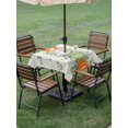 thumbnail image 3 of Outdoor Tablecloth with Umbrella Hole and Zipper, Fall Green Square Table Cloth 60x60 Inch Waterproof Tablecloth, Orange White Thanksgiving Pumpkin Eucalyptus Picnic Table Cover for Patio Camping, 3 of 7