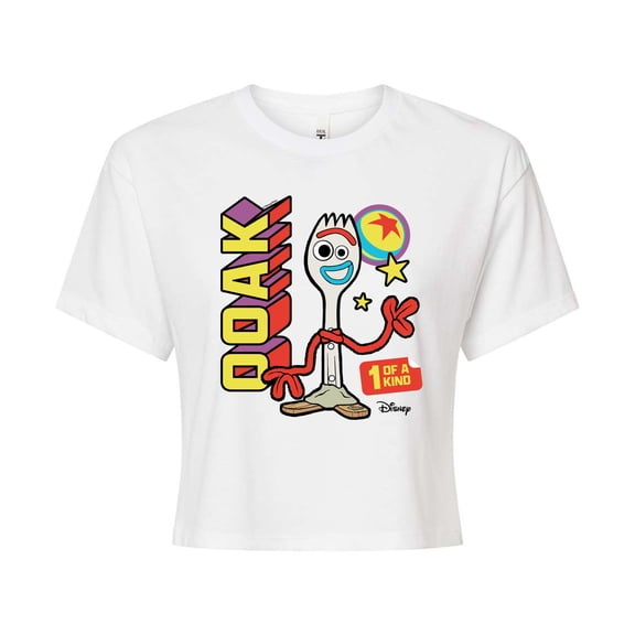 Toy Story 4 - Ooak One Of A Kind Forky - Juniors Cropped Cotton Blend T-Shirt