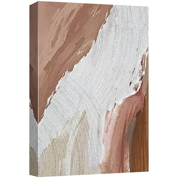 wall26 Canvas Print Wall Art Rust Tan Brown Paint Stroke Landscape Abstract Shapes Illustrations Modern Art Decorative Minimal Relax/Calm Zen for Living Room, Bedroom, Office - 24x36 inches