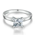thumbnail image 2 of 925 Sterling Silver Ring 1.5 Carat Princess Cut White Cubic Zirconia Solitaire Engagement Wedding Ring for Women Size 10, 2 of 4
