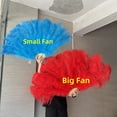 thumbnail image 6 of Ostrich Feather Fan Fluffy Handheld Carnival Belly Dance Stage Performance Large Femina Feather Fan 100/130CM, 6 of 7