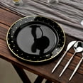 thumbnail image 6 of Efavormart 10 Pack | 10" Black Dinner Plates, Round Plastic Disposable Tableware Plates - Gold Dot Rim, 6 of 11