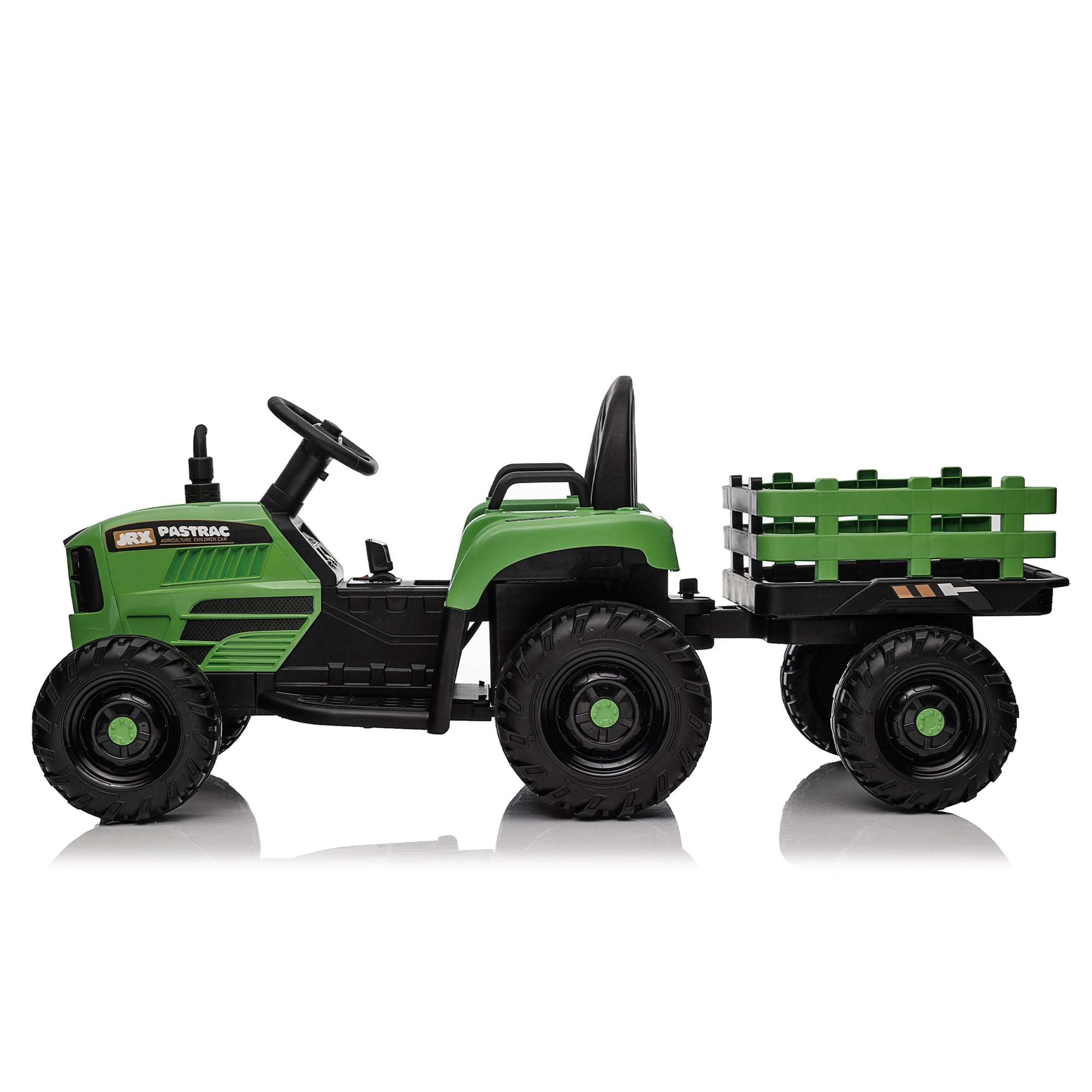 CIPACHO 12V Ride On Tractor with Trailer, Electric Kids Car with 2.4RC, 3 Speed Adjustable, USB, MP3, Power Display, 2 Point Safety Belt, Dark Green CIPACHO 12V Ride On Tractor with Trailer, Electric Kids Car with 2.4RC, 3 Speed Adjustable, USB, MP3, Power Display, 2 Point Safety Belt, Dark Green