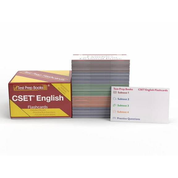 CSET English Study Cards 2025-2026: Test Prep and Practice Questions for the California Subject Examination for Teachers [Full Color Cards]
