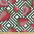 thumbnail image 2 of Ambesonne Fruits Fabric by the Yard Upholstery, Chevron Striped Design, 1 Yard, Black White, 2 of 5