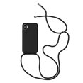 thumbnail image 1 of Adecuado para iPhone funda para teléfono móvil con cordón cruzado, funda de silicona para teléfono móvil, cuerda para collar con funda protectora suave a prueba de golpes, color negro(iPhone12/12pro), 1 of 4