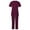 Wine, variant on SCSAlgin Scrub Set - Comfortable and Durable - Ideal for Nurses and Other Medical Roles - All Day Comfort