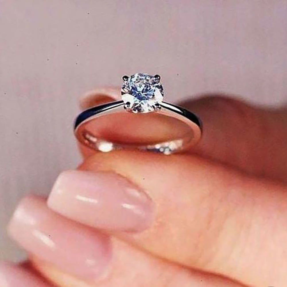 Amore Engagement Ring Women 1 Ct Moissanite 14K Gold Solitaire Ginger Lyne Collection