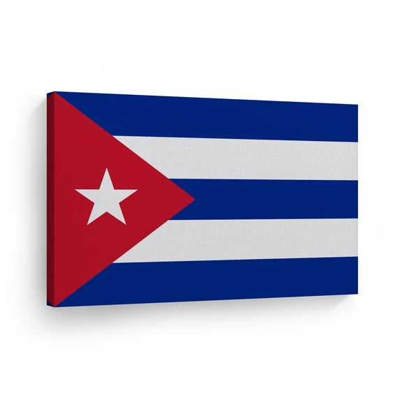 Smile Art Design Cuba Flag Canvas Wall Art Print Country Flags Office Living Room Dorm Bedroom Kitchen Man Cave Sports Club Bar Decor Modern Home Decor Made in USA - 30x40