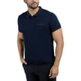 thumbnail image 4 of CULTURA Men's Short Sleeves 100% Cotton Polo With Jaquard Rib And Chest Rib Pocket, Navy/Burgundy, S, 4 of 10
