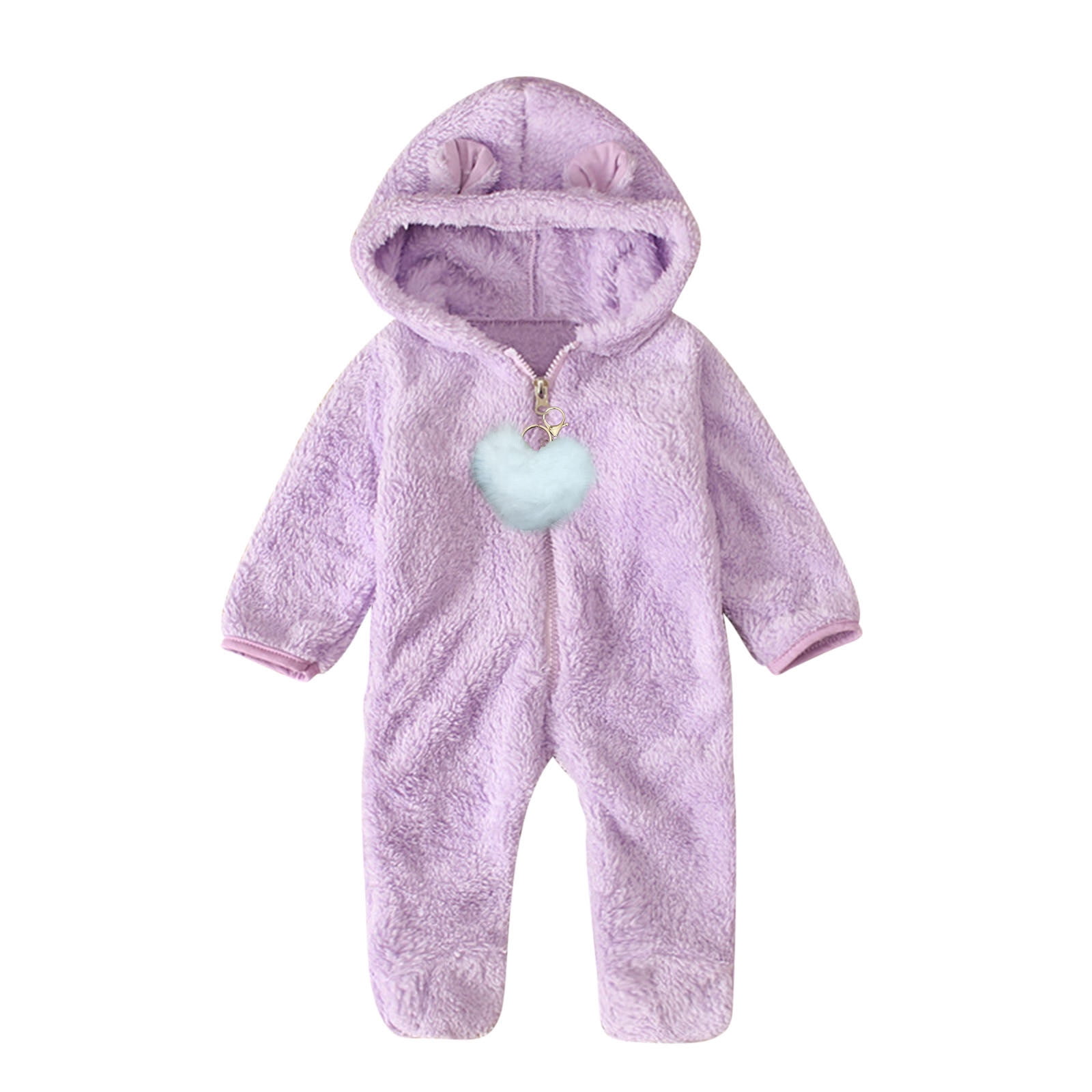 Fleece Baby Winter Warm Footie Bodysuit Infant One Piece Kids