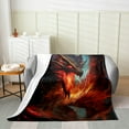 thumbnail image 2 of Ice and Fire Dragon Blanket Mysterious Flying Dragon Fleece Blanket Dragon Lovers Throw Blanket Twin 60x80 Inch, 2 of 4