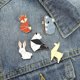 thumbnail image 2 of Juego de 5 Pines esmaltados de animales shaofei zorro panda koala alpaca conejo, 2 of 5