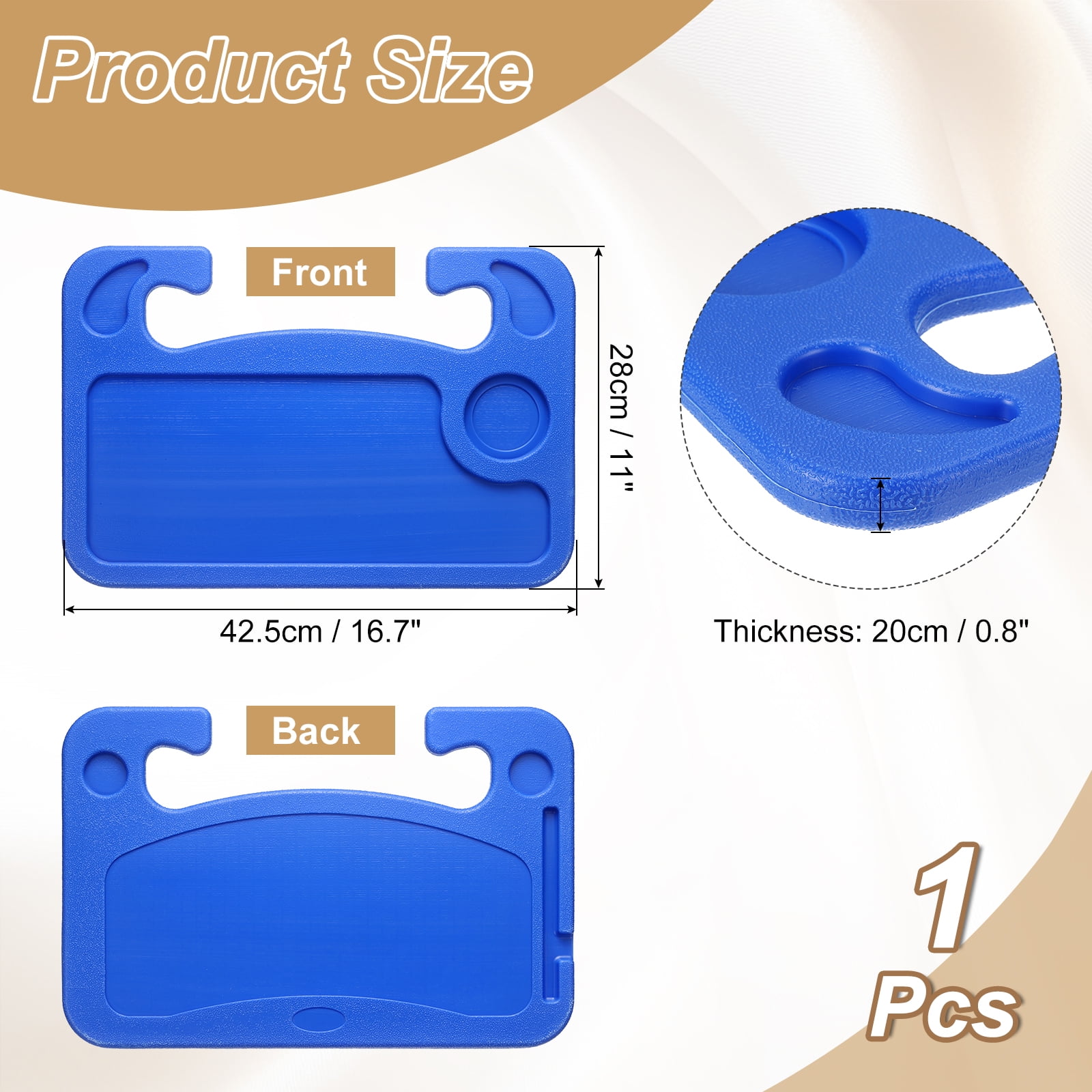 Uxcell 2 in 1 Car Steering Wheel Tray Car Food Trays Auto Steering Wheel Under Table Desk for Eating Food Drink Laptop Writing Work, Blue