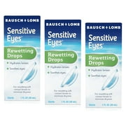 3 Pack - Bausch & Lomb Sensitive Eyes Rewetting Drops 1oz Each