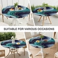 thumbnail image 7 of Blue Green Gold Marble Pattern Round Fitted Tablecloth with Elastic Edge,Dining Table Cover Waterproof,Outdoor Round Tablecloth for Camping,Dining,Indoor and Outdoor, 7 of 7