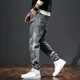 thumbnail image 3 of Pantalones vaqueros para hombre con estampado, pantalones cargo, pantalones vaqueros recortados de talla grande para hombre, empalmados, moda 2024, ropa de calle Y2k, primavera y otoño, suaves, 3 of 5