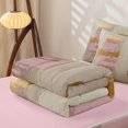 thumbnail image 5 of Castle Fairy Minimalist Geometric Square Zipper Full Size Comforter Sets with Fitted Sheet and 2 Pillowcases,Abstract Watercolor Graffiti Zipper Bedding Set,Pink Gold Off-White,Reversible, 5 of 7