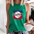 thumbnail image 2 of Savings High Neck Tank Tops for Women Summer Sleeveless Baseball Print Shirts Casual Loose Workout Tops (2XL, Green), 2 of 4